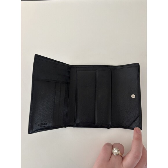 PRADA large saffiano leather wallet Black Triangle Authenticity Card - Picture 12 of 16